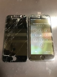 画面全体が破損したiPhone6