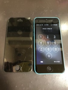 iPhone5cと交換した液晶パネル