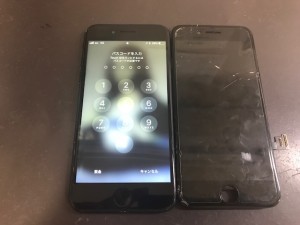 液晶画面故障修理後のiPhone7